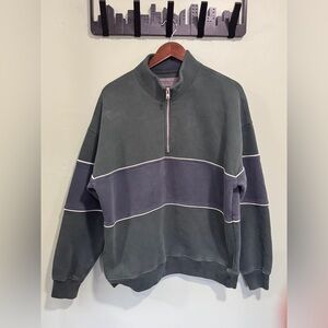 Abercrombie and Fitch 1/2 Zip Sweatshirt Green/Blue Size M